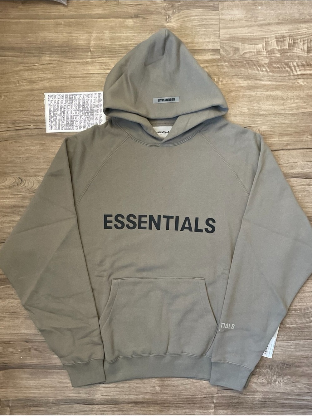 Essentials Men's Hoodie in Olive Gray with ESSENTIALS Logo